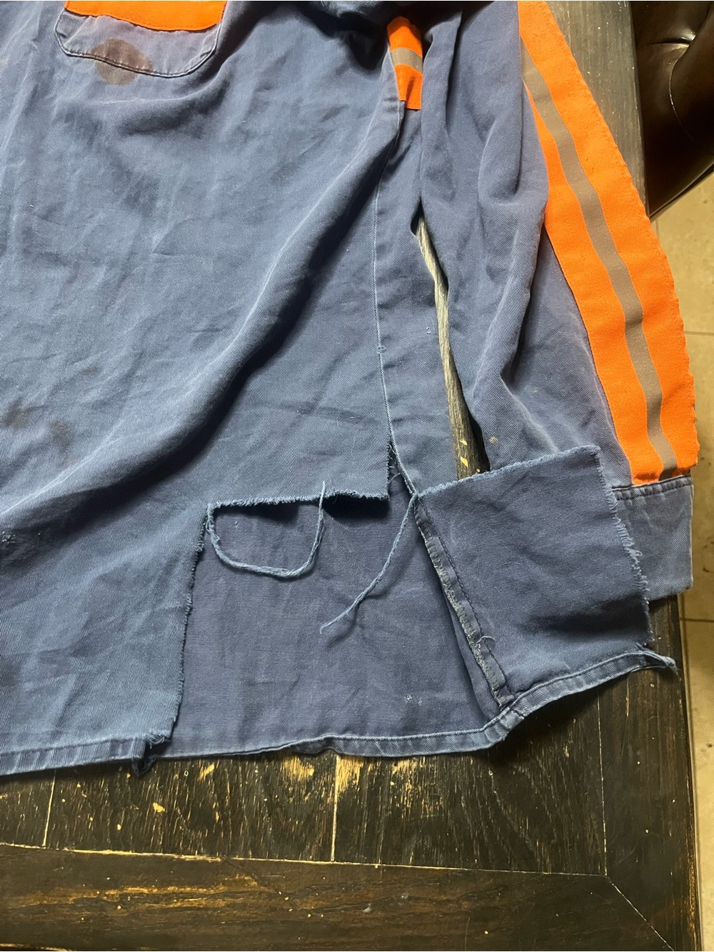 Aramark 1XLL Thrashed Work Shirt Reflective Mechanic Distressed Workwear - Picture 5 of 12